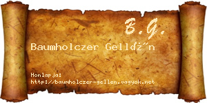 Baumholczer Gellén névjegykártya